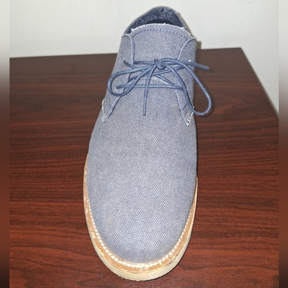 A pair of Margaritaville men\'s blue suede loafers in a size 11. Office, business main image 5
